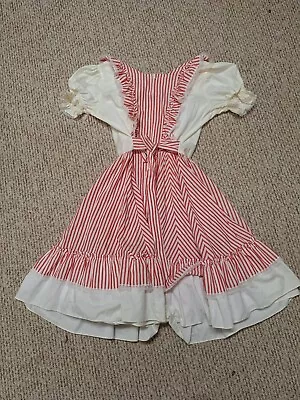 JERI BEE  Dress Candy PINK Lace 70s Western Prairie  Dance Rockabilly 14 Striped • $74.99