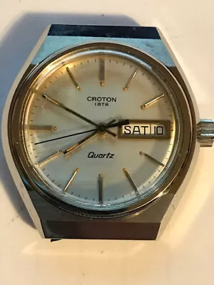 Vintage Croton 1878 Aquamatic Day Date Mens Swiss Made Watch • $5.99