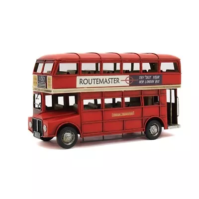 Red Routemaster London Bus Vintage Transport Tin Model • £32.99