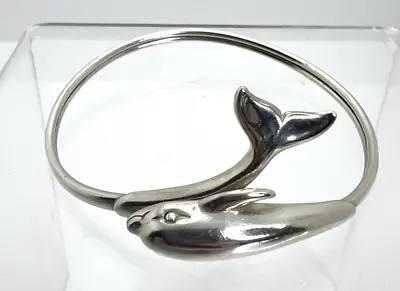 Kabana Sterling Silver Dolphin Tail Wrap Cuff Bracelet 6.5 Inch • $39.99