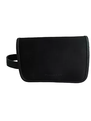 BURBERRY Beauty Pouch Black Toiletry Black Bag Cosmetic Travel Case • $25