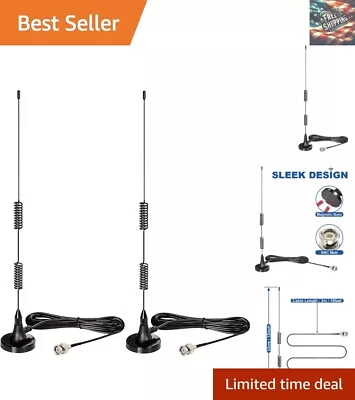 Police Scanner Antenna 2-Pack - Magnetic Base Antenna For HF VHF UHF Radio • $50.79