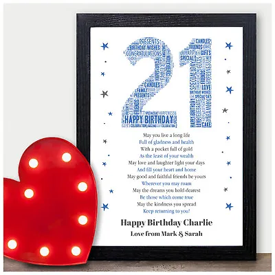 Personalised 21st Birthday Gifts For Him 16th 18th Birthday Gifts Son Male Men • £5.95