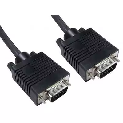 £7.49 • Buy 5m VGA PC To Monitor Cable SVGA Lead Male To Male Black 15 Pin HD15 5 Metre Long