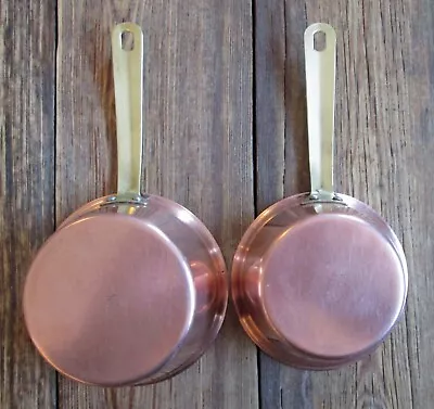 Vintage Korea Copper Brass Set Of 2 Nesting Measuring Cups 3/4 And 1/2 Cup Hang • $16.99