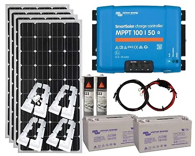 £1249.99 • Buy Victron 600w Mono Solar Panel Kit MPPT Smart Charging Controller Batteries Mount