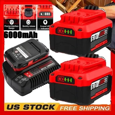 For Craftsman V20 20V 6.0Ah MAX Li-ion Battery / Charger CMCB204 CMCB202 CMCB201 • $25.89