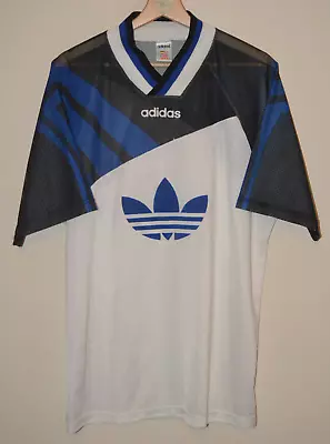 Mens Vintage 90's Adidas Big Trefoil Mesh T-shirt Top UK XL Made In England • £57