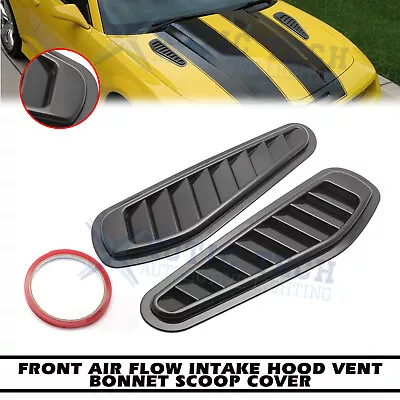 Black Front Air Flow Intake Hood Vent Bonnet Scoop Cover Trims For Ford Mustang • $13.93