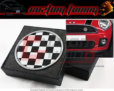 For Mini Cooper S Countryman Paceman Blk White Checkered Grill Emblem Badge  • $15.95