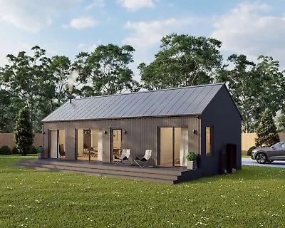 Modern Cabin House 16' X 40' 640 Sq Ft Tiny House Architectural Plans • $80