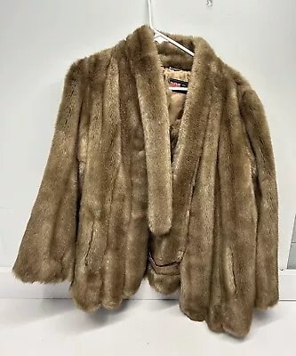 Vintage Faux Fur Coats For Women Tissavel France Tan Simulated Fur Heavy Warm • $49.99