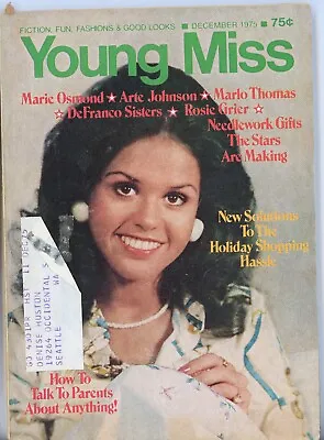 Young Miss Magazine 1975 December Marie Osmond Arte Johnson Marlo Thomas D-19 • $20