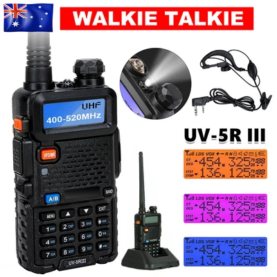 $44.95 • Buy UV-5R III UHF VHF 2 Way Radio Walkie Talkie Handheld Dual Band FM With Earpiece