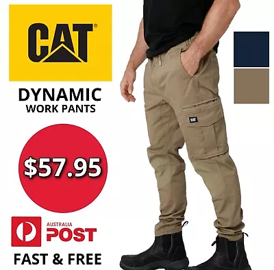 CAT Dynamic Pants - Men's Cotton Cargo Work Pants With Elastic Waist SALE • $57.95