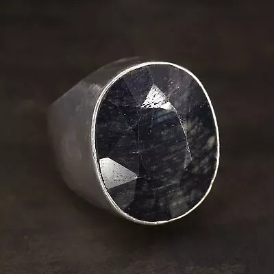VTG Sterling Silver - ART DECO Blue Sapphire Men's Ring Size 9.75 - 22g • $45