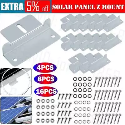 4-16Pcs Solar Panel Z-Bracket Mounting Flat Roof Yacht RV Mount Aluminum Alloy • $11.45