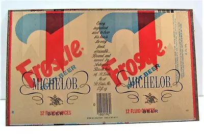 Vintage Frostie Root Beer Michelob Unrolled Flat Beer Can Error Label Sheet Sign • $26.99