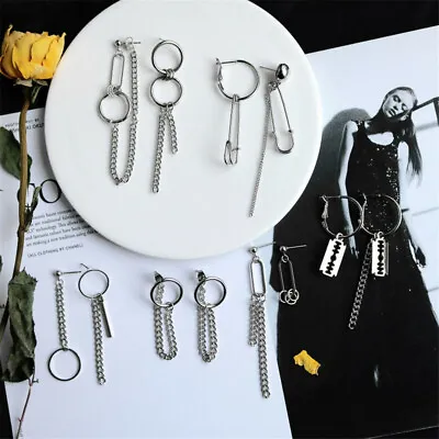 £2.57 • Buy Korean Fashion Geometric Long Tassel Stud Earrings Brincos Kpop Earrings Jewelry