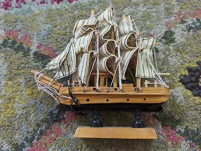 Mini Vintage Wooden Ship Sailing Handmade Boat Model Home Decor - MJDesigns • $19.57