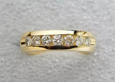 Men's 1.40Ct Round Diamond Wedding Band Engagement Pinky Ring 14K Gold Plated • $103.45