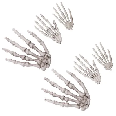 3 Pairs Plastic Hands Bones Halloween Halloween Party Decoration Skeleton Hand L • £8.53