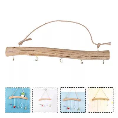  Jewelry Hanger Wood Bracelet Organizer Hanging Wall Decor Rack • £10.16