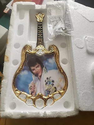 Elvis Presley Bradford Exchange Guitar Shaped Plate  1974 The Vegas Legend  NRFB • $23.19