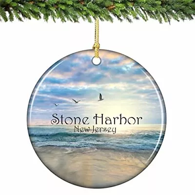 Stone Harbor New Jersey Christmas Ornament Porcelain 2.75 Inches • $16.99
