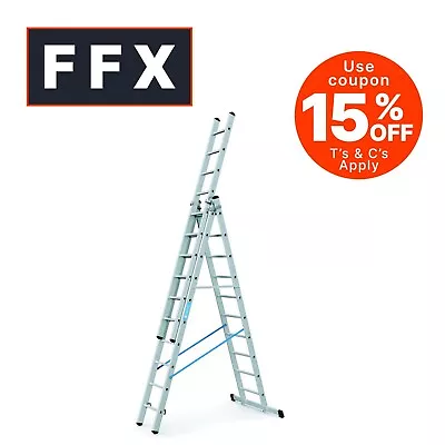 Zarges 41536 ZAR Skymaster Trade Combination Ladder 3-Part 3 X 6 Rungs • £309.95