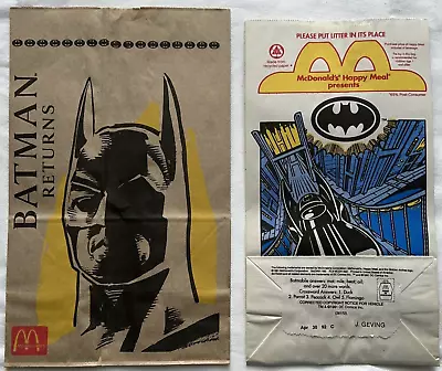 Complete Set Of 2 DIFFERENT Batman/McDonald’s Happy Meal Bags - BRAND NEW!! • $1.49