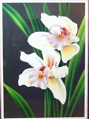 Signed Numbered Brian Davis  Cymbidium III  Ltd Edition Airbrushed Print Orchid • $179.99