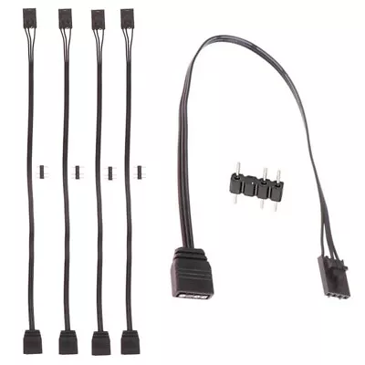 5Pcs For  4PIN RGB To Standard ARGB 3-Pin 5V Adapter Connector RGB Cable 25cm • $8.34