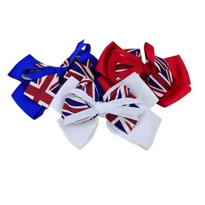 Union Jack Hair Bow Ribbon Bobble Clip King Charles Coronation Accessories UK • £3.20