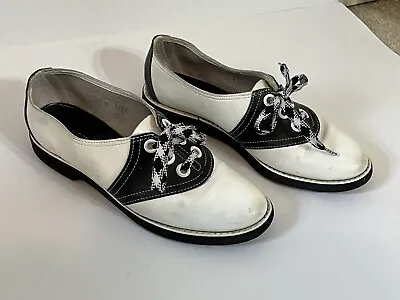 Vintage Black/White Saddle Shoes Pinwheels Womens Size 7.5 M 1980's  • $34.99