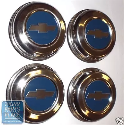 1970-75 Camaro Z-28 / 1971-72 Chevelle Center Caps - Blue Bowtie - Set Of 4 • $103.99