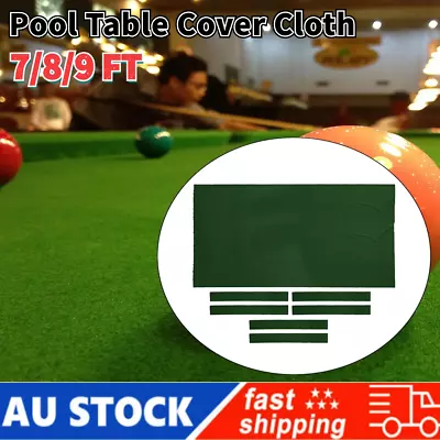 7Pcs Worsted Billiard Snooker Pool Table Cover Cloth W/ Felt Strip Heavy Duty AU • $42.99