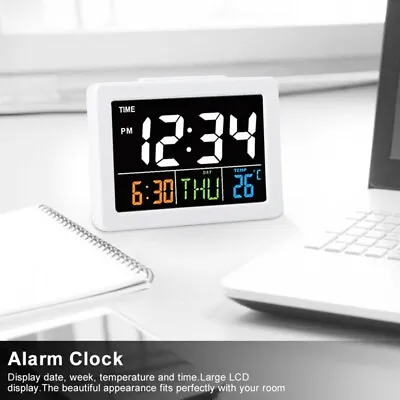 Stylish Color Display Electronic Desk Alarm Clock With Date And Time Display • £20.38