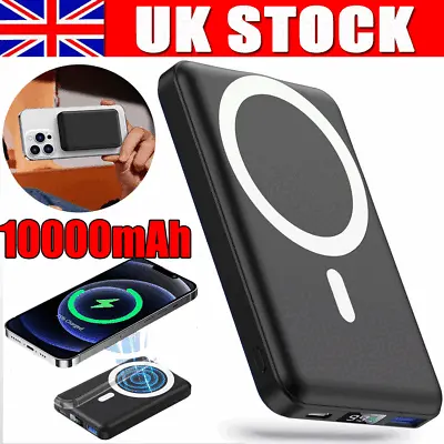 10000mAh Magnetic Bank Power For IPhone Portable Battery Pack Wireless Charger • £14.90