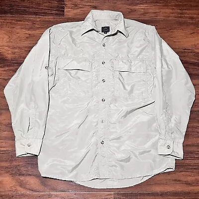 K-WAY Technical Design Short Sleeve Button Down Shirt Beige Men's Size Small • $17.99