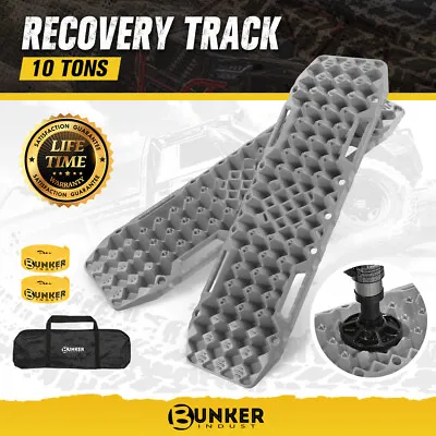 BUNKER INDUST Recovery Tracks Board 10T Sand Mud Snow Grass 4WD Accessory Grey • $95.95