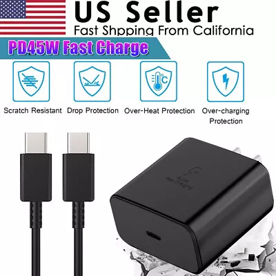 45W Universal Fast Charger Wall Adapter Type C Cable For Samsung Galaxy S22 S21 • $3.98