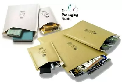 Jiffy Airkraft Bubble Padded Envelopes Mailers Bags Gold White -All Sizes & QTYS • £5.59