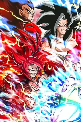 Dragon Ball GT Poster Goku SSJ4 Vegeta SSJ4 Fusion  12in X 18in Free Shipping • $9.95