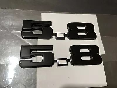 5.8 Liter 351 Windsor Engine Emblem Badge Gloss Black / White 2pcs • $20.92