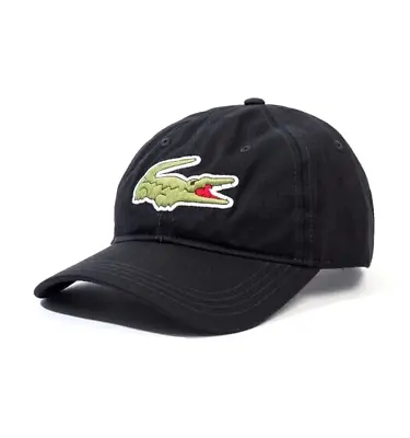 Lacoste Baseball Cap Black Oversized Croc Hat • £29.99