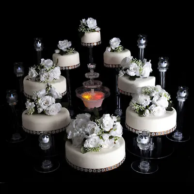 5 Tiers ACRYLIC Clear CAKE STAND Wedding Birthday Cupcake Display Cake Tower • $44.42