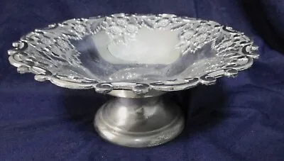Vtg 7  Footed Repousse Floral Candy Dish Silverplate Holiday Imports NO POLISHIN • $7.98