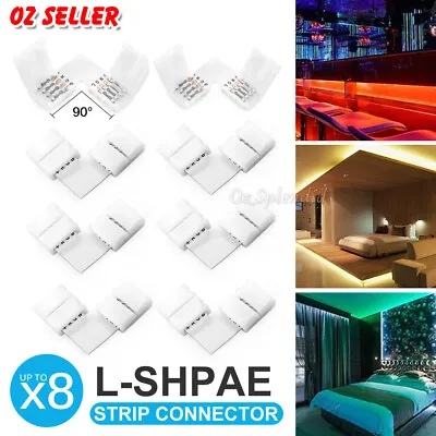 4 Pin L-Shape Connector Adapter 5050 RGB Corner 90° Joint Strip Light LED LD1278 • $4.75