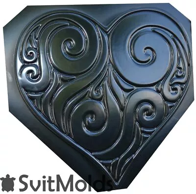 Concrete Mold Heart Decorative Stepping Stone For Garden Mold ABS Plastic S31-Sm • $26.99